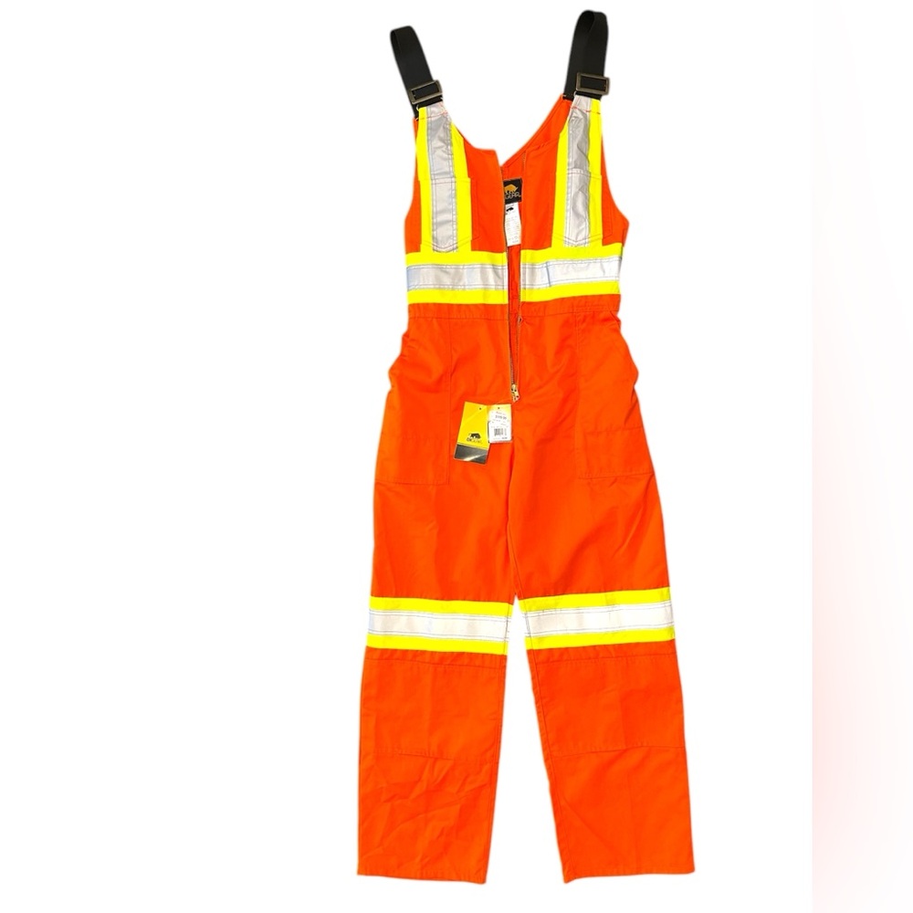 High-Visibility Orange Safety Overalls NWT